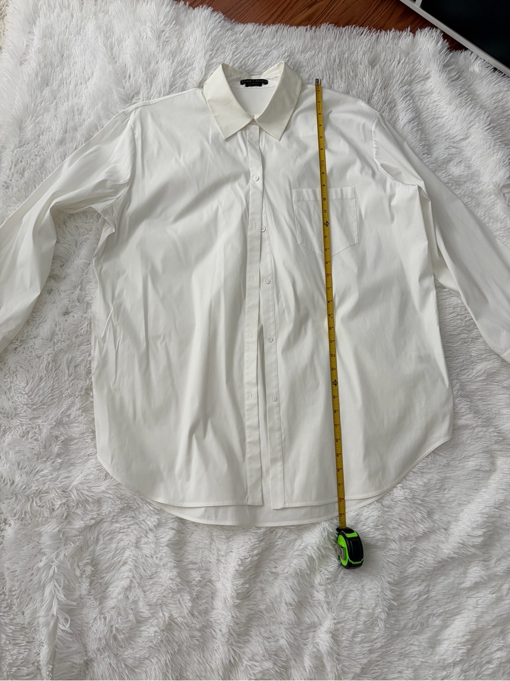 Alice + Olivia Oversized White Button Down Shirt